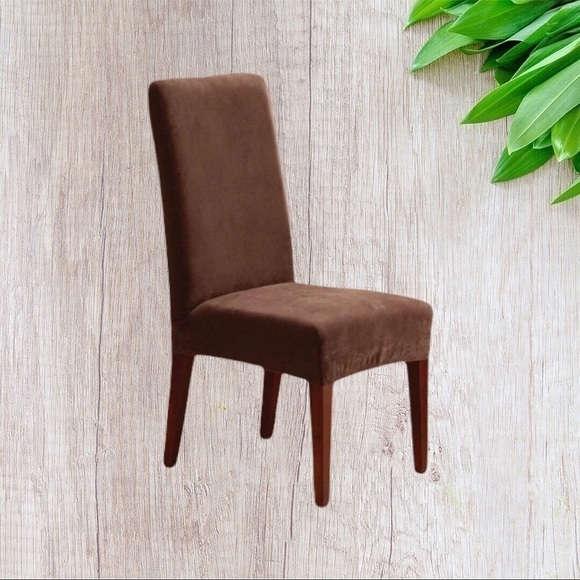 Caber Sure Fit Stretch Dining Chair Cover Brown - Picture 1 of 2